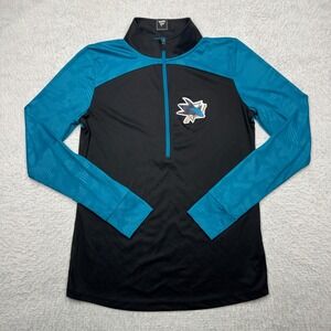 San Jose Sharks Pullover Fanatics Pro 1/4 Zip Mock Neck NHL Hockey Women's M